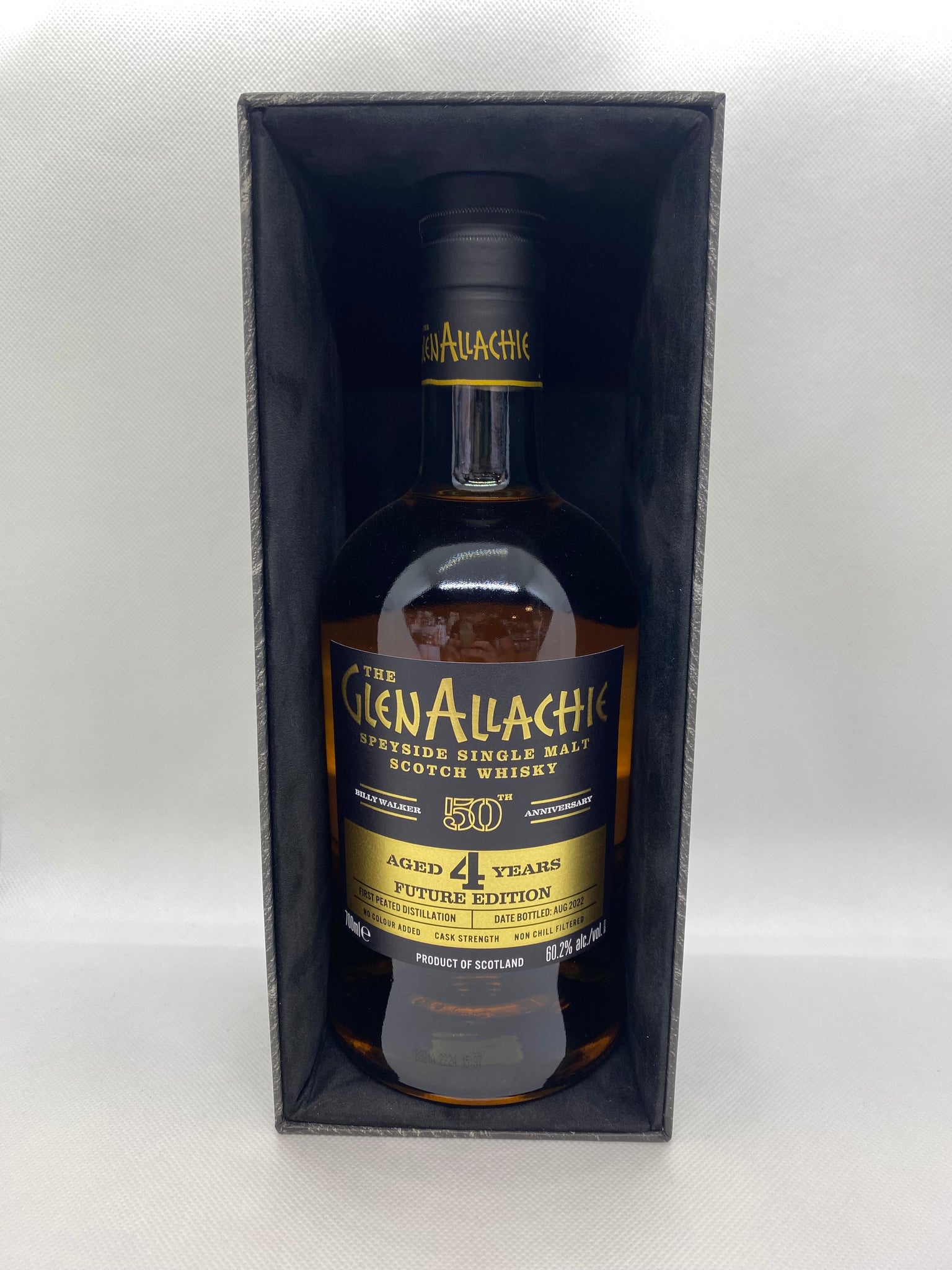 GLENALLACHIE FUTURE WHISKEY 4 YEARS BILLY'S 50 ANNIV 60.2° 70 CL