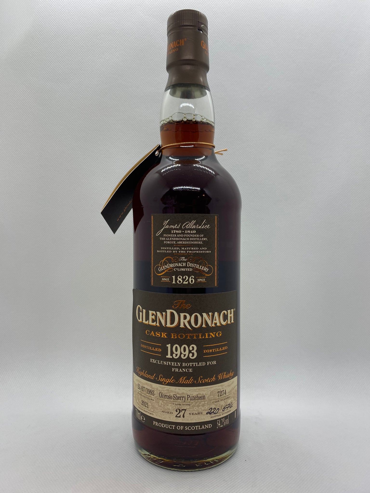 GLENDRONACH 27 ANS 1993 OLOROSO PUNCHEON SC 54.2 % 70 CL