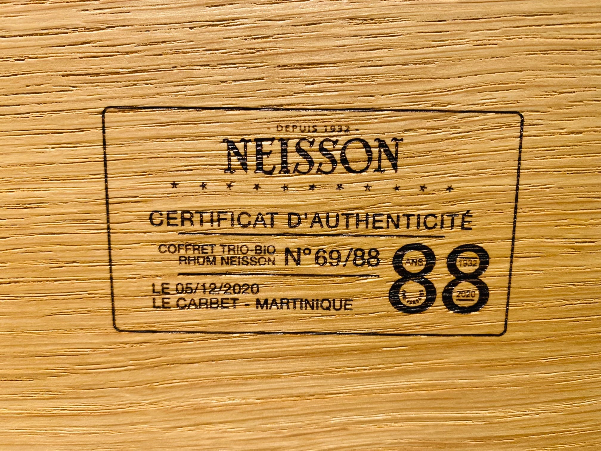 RHUM NEISSON COFFRET BIO 88me ANNIVERSAIRE 2.1 L
